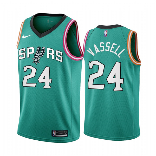 Men's San Antonio Spurs #24 Devin Vassell 2022/23 Teal City Edition Stitched Jersey